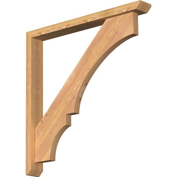 Balboa Slat Smooth Bracket w/ Offset Brace, Western Red Cedar, 3 1/2